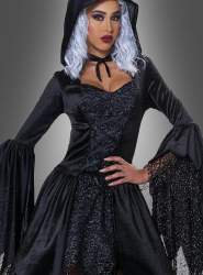 Artikelbild 2 des Artikels “Schwarze Glamour Hexe Kleid mit Kapuze “