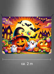 Artikelbild 2 des Artikels “Halloween Kürbis Hintergrund 150x200cm für Kinder waschbar “