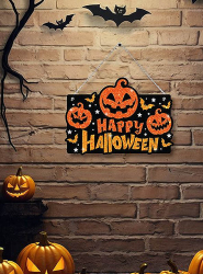 Product image 2 of the product “Happy Halloween Sign Glitter Pumpkins 37x27cm ”