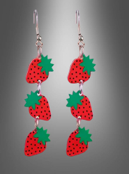 Artikelbild 2 des Artikels “3er Erdbeeren Ohrhänger lang 3er Hänger“