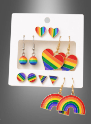 Product image 2 of the product “6 Pairs of Rainbow Earrings Pride ”