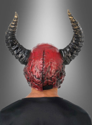 Product image 2 of the product “Red Demon with Horns Full Mask ”
