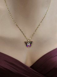 Artikelbild 2 des Artikels “Schmetterling Halskette schillernd “