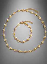 Artikelbild 2 des Artikels “Weiße Blumen Schmuckset Kette & Armband “