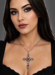 Artikelbild 2 des Artikels “Kreuz Kette mit roten Steinen “