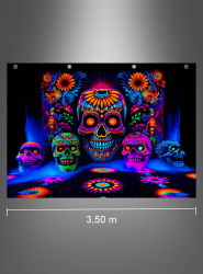 Product image 2 of the product “XXL UV Sugar Skull Fabric Banner 250x350cm ”