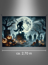 Artikelbild 2 des Artikels “Werwolf Halloween Stoffbanner 190x270cm Deko waschbar “
