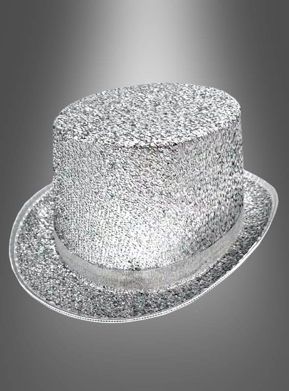 Glitzer Zylinder Hut silber oder gold 