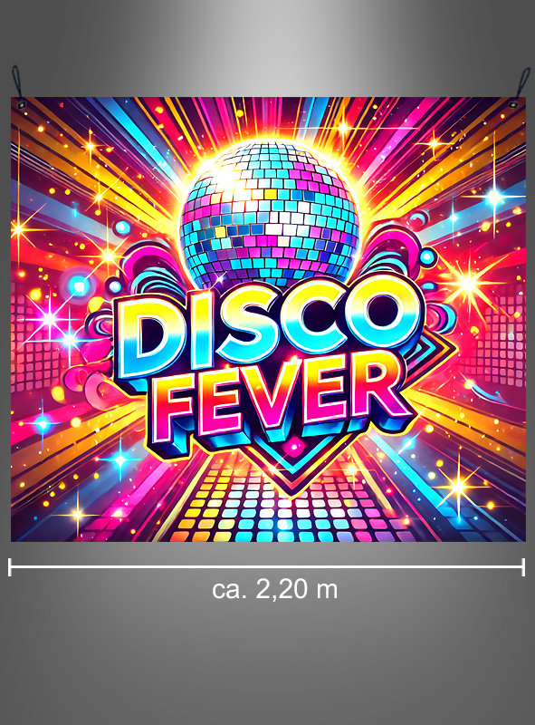 Disco Fever Party Fabric Banner 190x220cm 