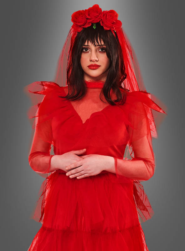 Beetlejuice Kostüm Lydia Hochzeitskleid rot 