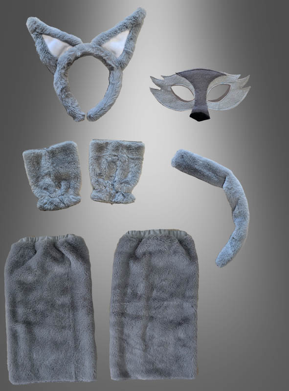 Deluxe Wolf Set Tierkostüm 7-teilig 