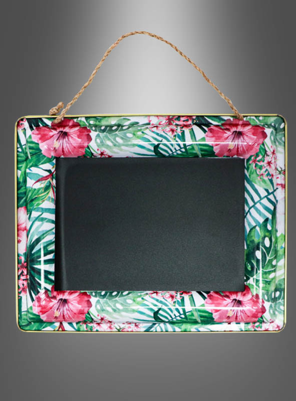 Metal Slate Tropical Flowers 