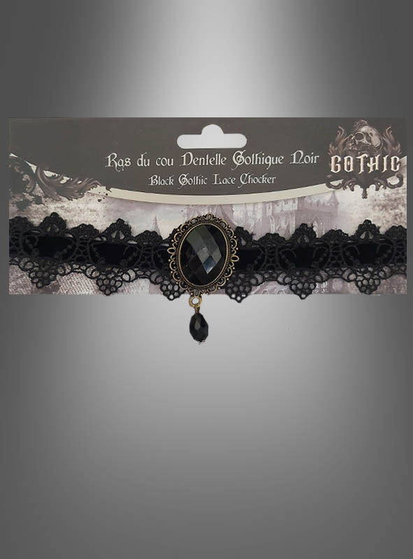 Black Victorian Lace Choker Collar - Wide Gothic Wedding Ribbon Necklace —  Our Widow