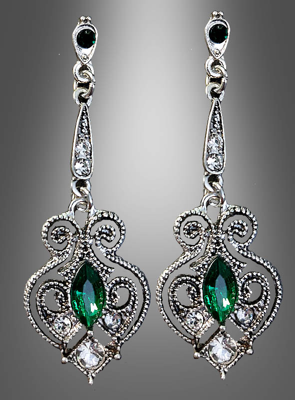Earrings antique silver with gemstone 