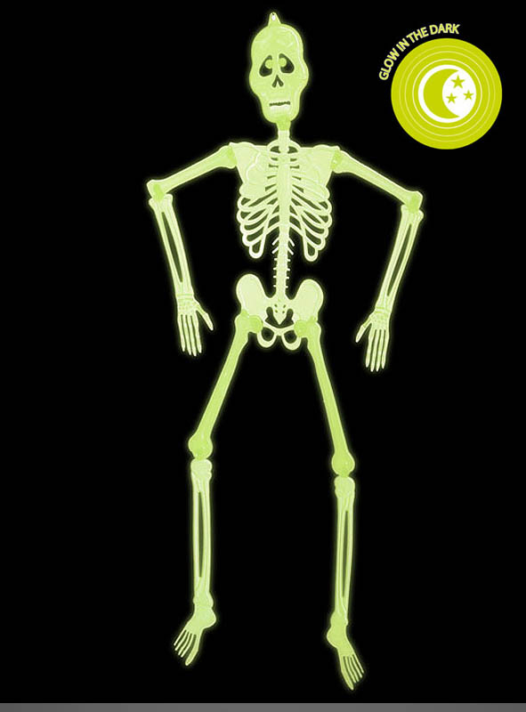 Nachtleuchtendes Skelett 90cm Halloweendeko 