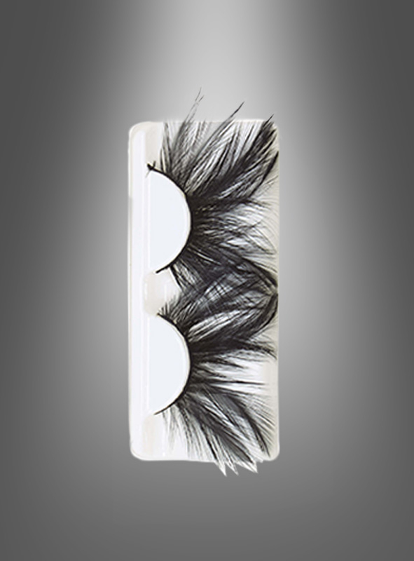 Schwarze Wimpern mit Federn selbstklebend 