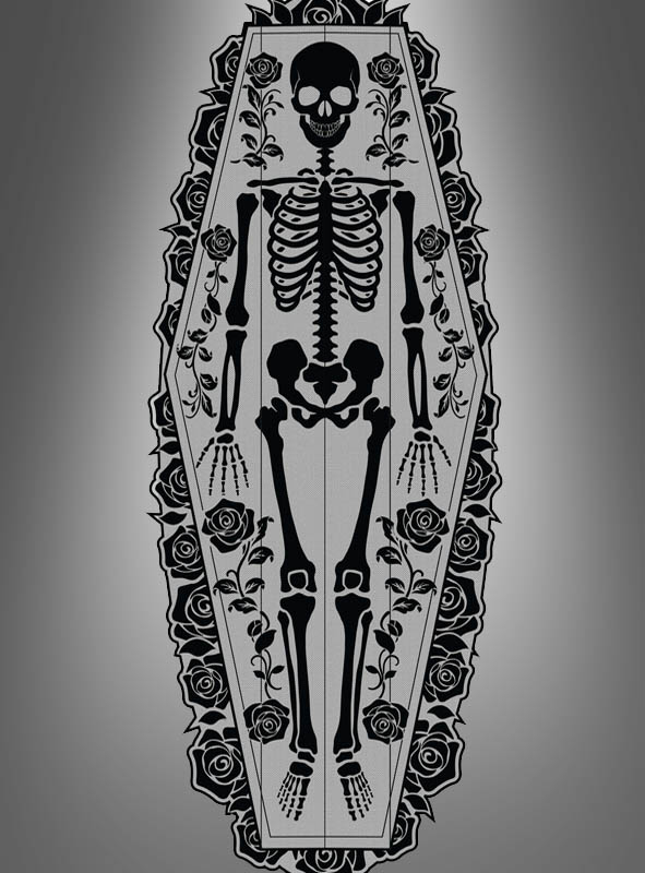 Skelett Tischläufer 183x60cm Halloween 