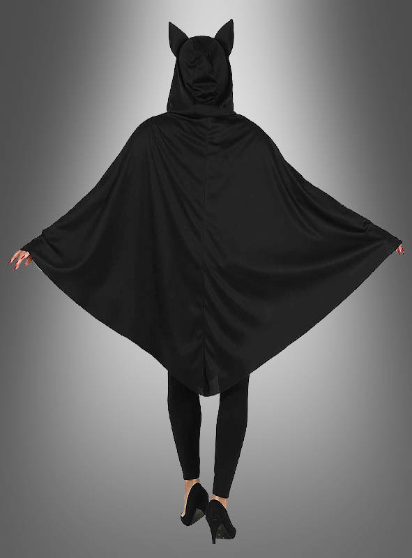 Poncho schwarze Katze mit Kapuze 