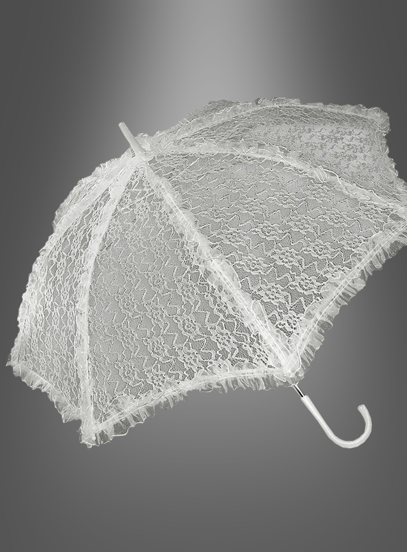 Gothic Schirm mit Spitze weiß oder schwarz 