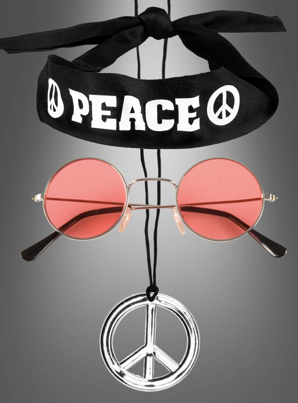 Hippie Peace Set für Kinder und Erwachsene 