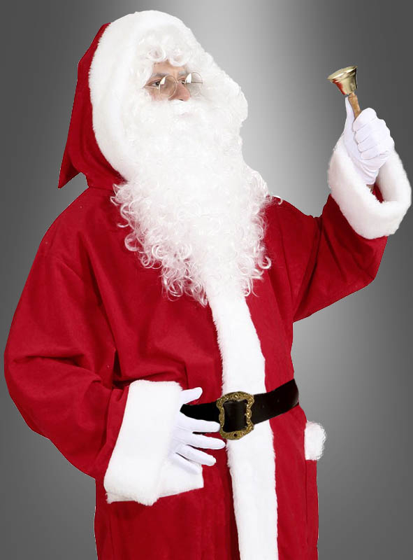 Herren Kostüm Weihnachtsmann Mantel aus Filz mit Kapuze und Kordel 