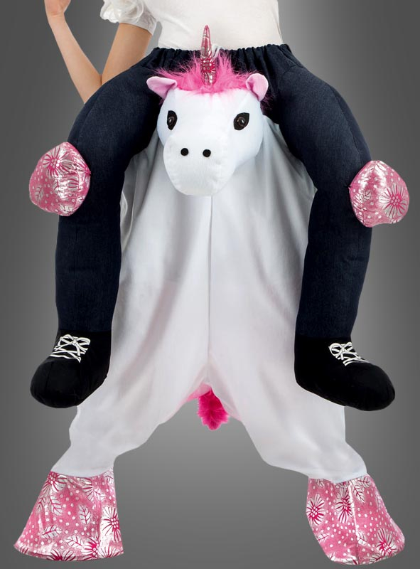 Huckepackkostüm Einhorn Trag mich Kinderkostüm Aufsitz-Kostüm Unicorn Reitkostüm 