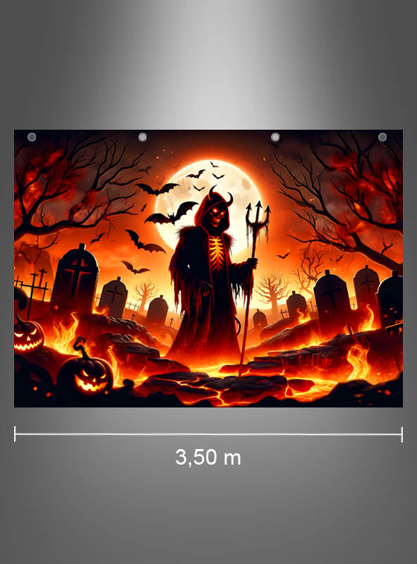 Devil in Hell Fabric Wall Decoration 250x350cm 
