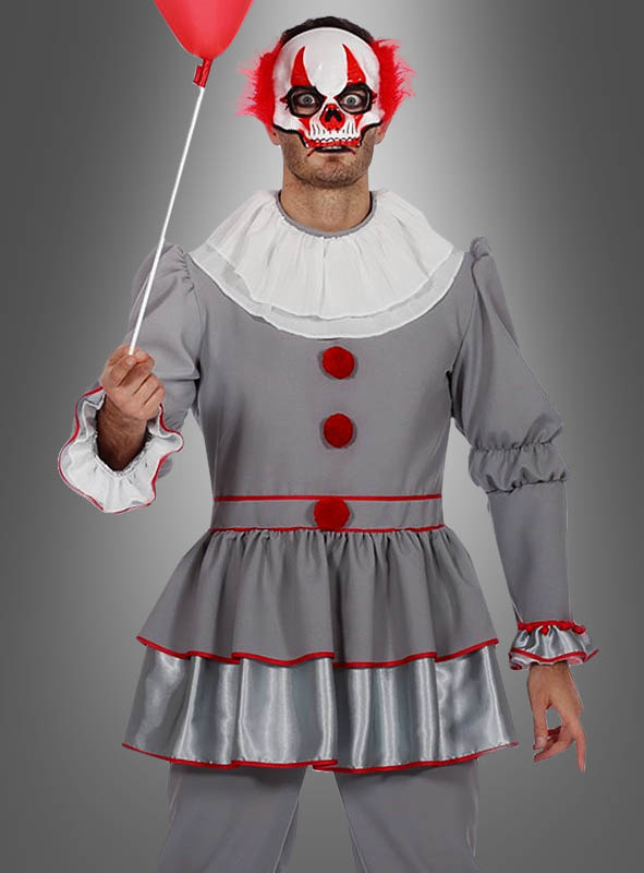 Horror Clown Kostüm mit Maske Herren Karneval Fasching Halloween Gr 50 52 54 