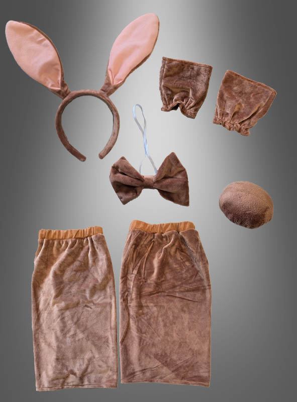 Braunes Hasen Set aus Plüsch 