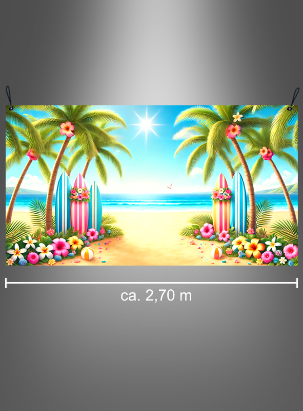 Sommer Beachparty Fotowand 150x270cm Deko waschbar 