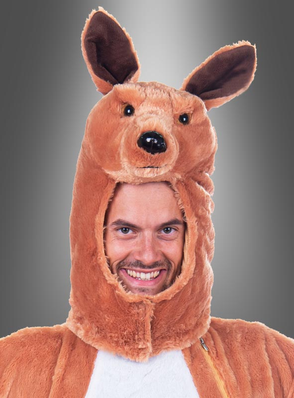 Plüschmaske Känguru Set Schwanz und Beutel waschbar 