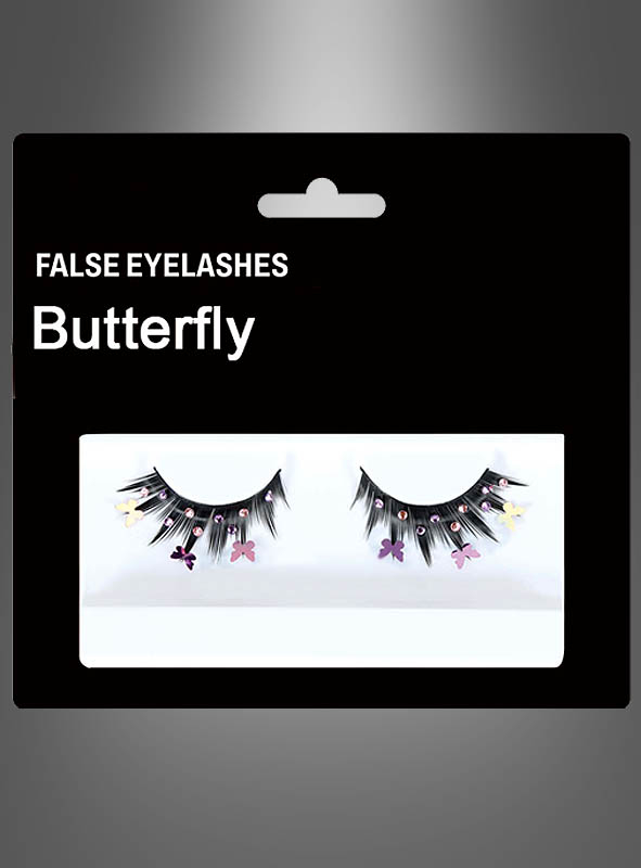 Schmetterling Wimpern mit Strasssteinen 