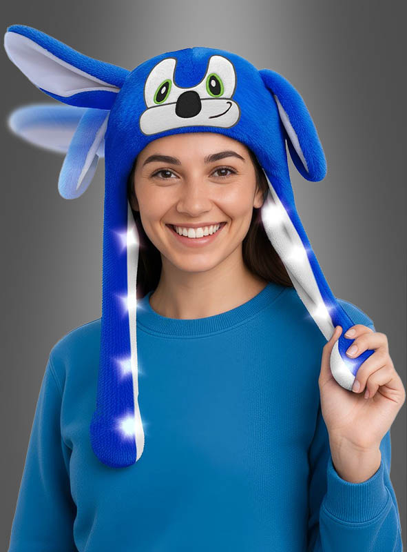 Blue Hedgehog Hat with LED 