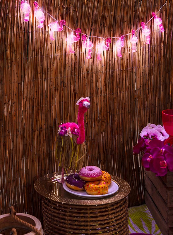 Lichterkette 140cm Flamingo Sommerparty 
