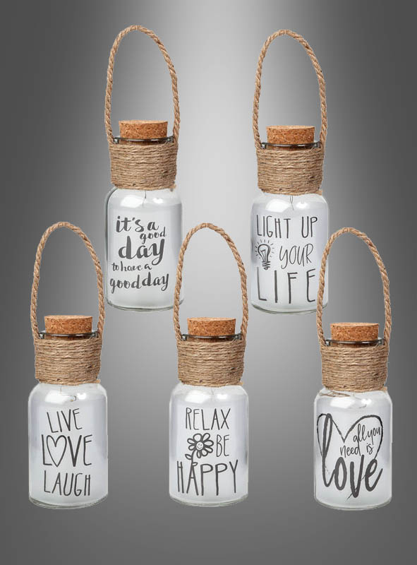 LED Licht mit Sternen Dekoflasche 15cm 