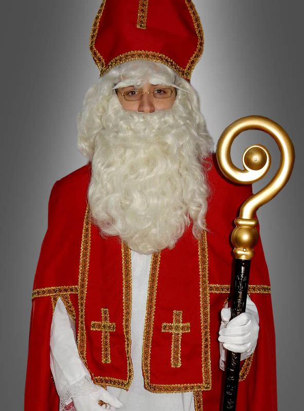 Stilechte Weihnachtsmann Perücke mit Bart Nikolaus Santa Claus Kostüm Zubehör 