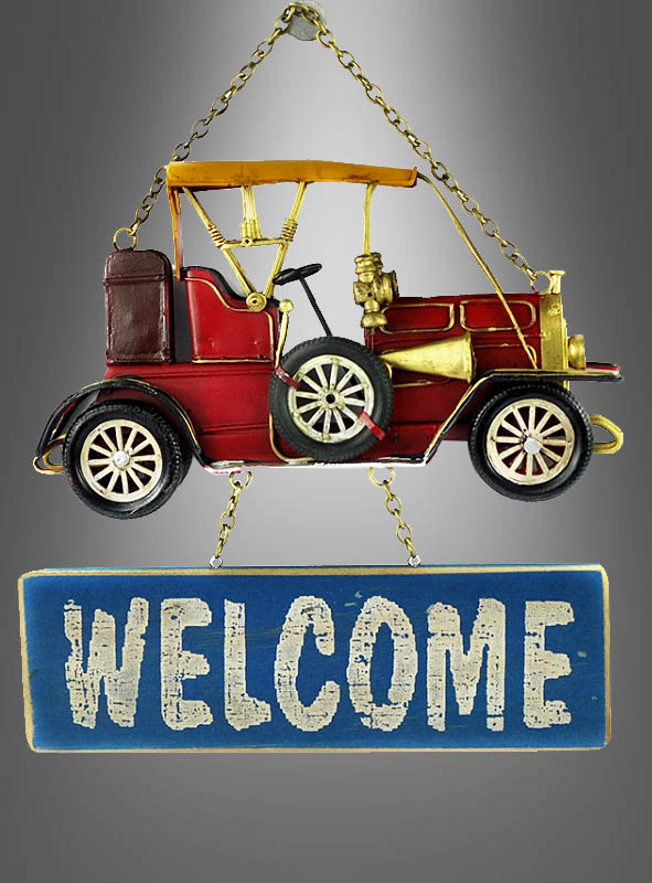 Welcome Vintage Car Sign 