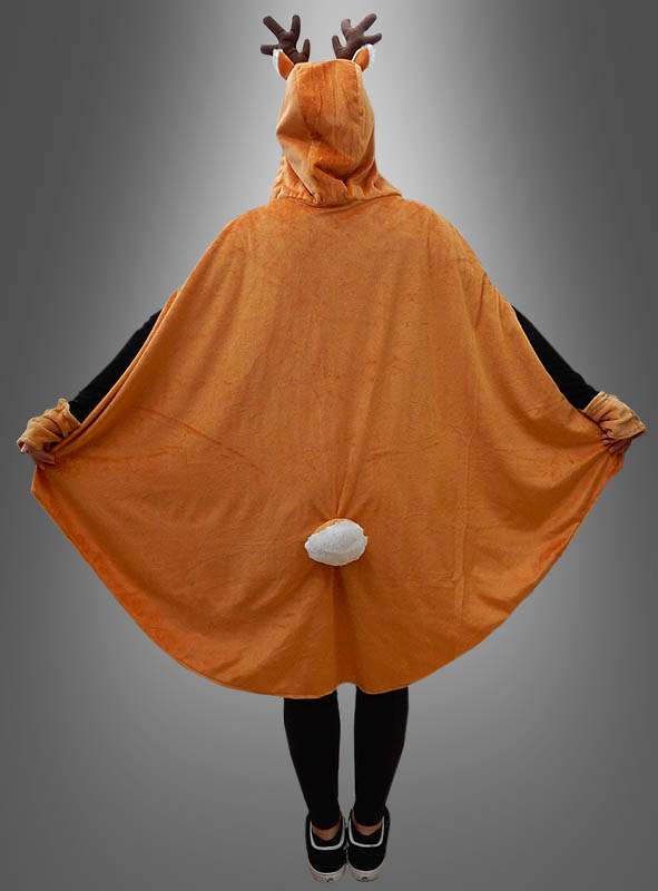 Plush Deer Poncho Adult XS-5XL 