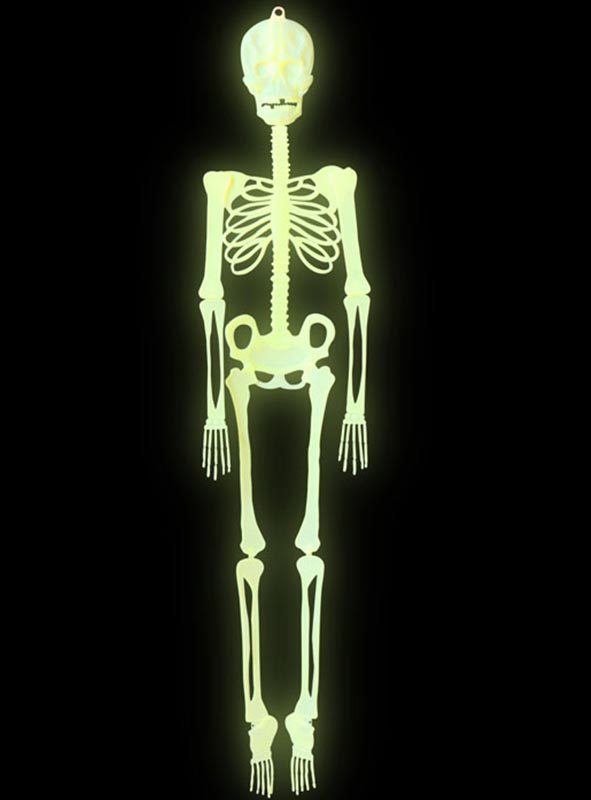 Nachtleuchtendes Skelett 150cm Deko 