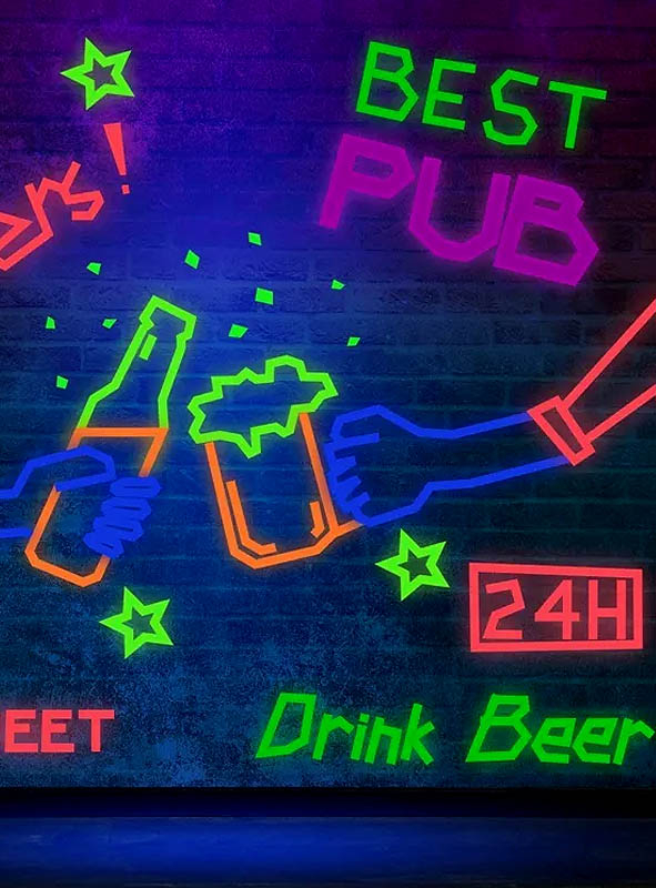 Neon Tape Deko Klebeband 80er 4x 5 Meter Set 