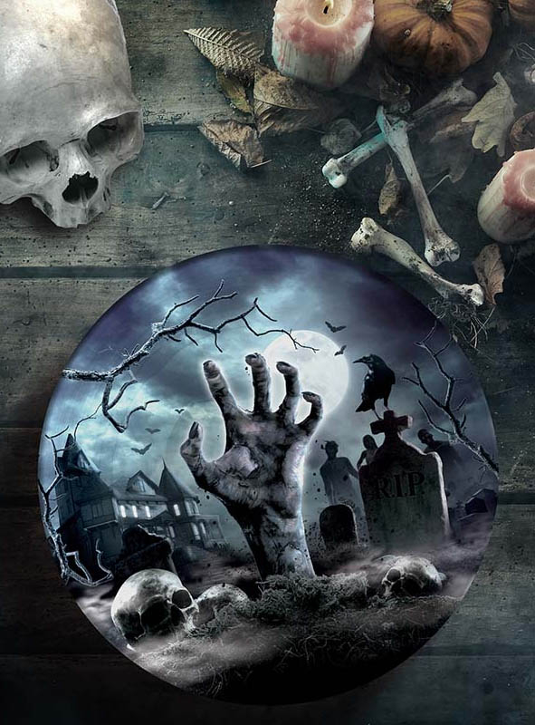 Bowl Zombie Hand Halloween 31cm 