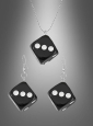Casino Jewellery Set Dice red or black 