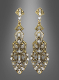 Golden Earrings with Perls or Rhinestones 