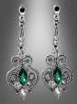 Earrings antique silver with gemstone 