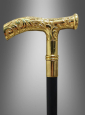 Edler Gehstock mit goldenem Griff 93cm 