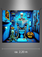 UV Skelett im Badezimmer185x220cm Stoffdruck waschbar 