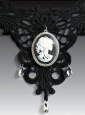 Gothic Halsschmuck Cameo mit Skelettgesicht 