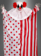 Gruseliger Clown rot-weiß Deko 96cm 