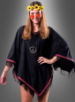 Wandelbarer Poncho mit Fransen Hippie Indianer 
