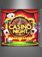 Casino Night Stoffhintergrund 185x190cm Deko waschbar 